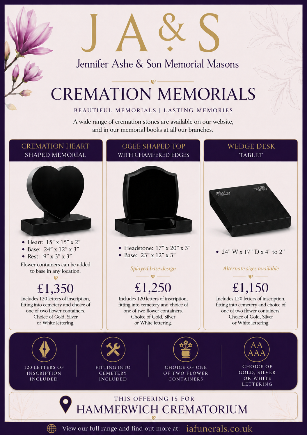 Hammerwich Crematorium memorial offer