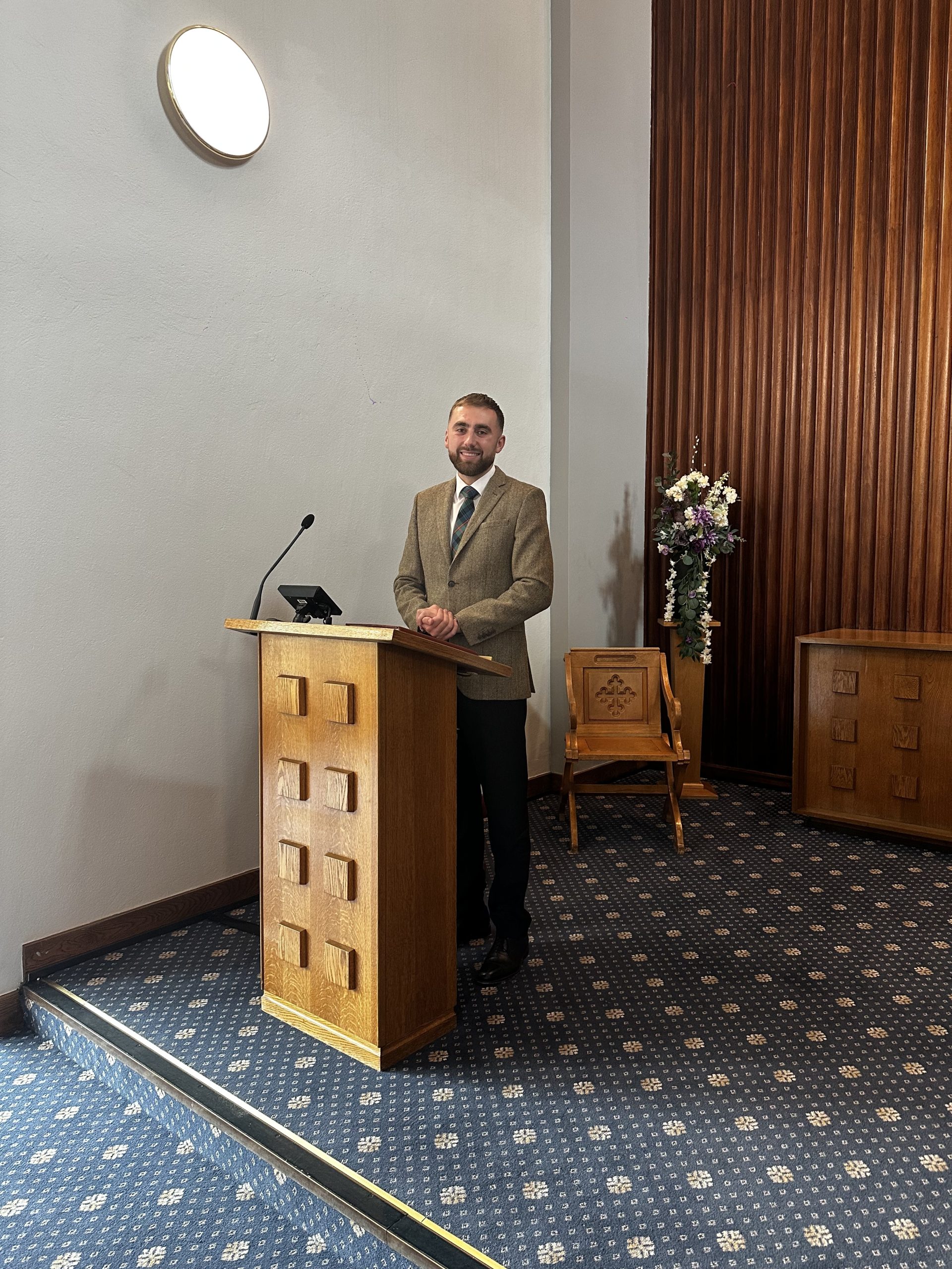 A personal moment during a funeral service